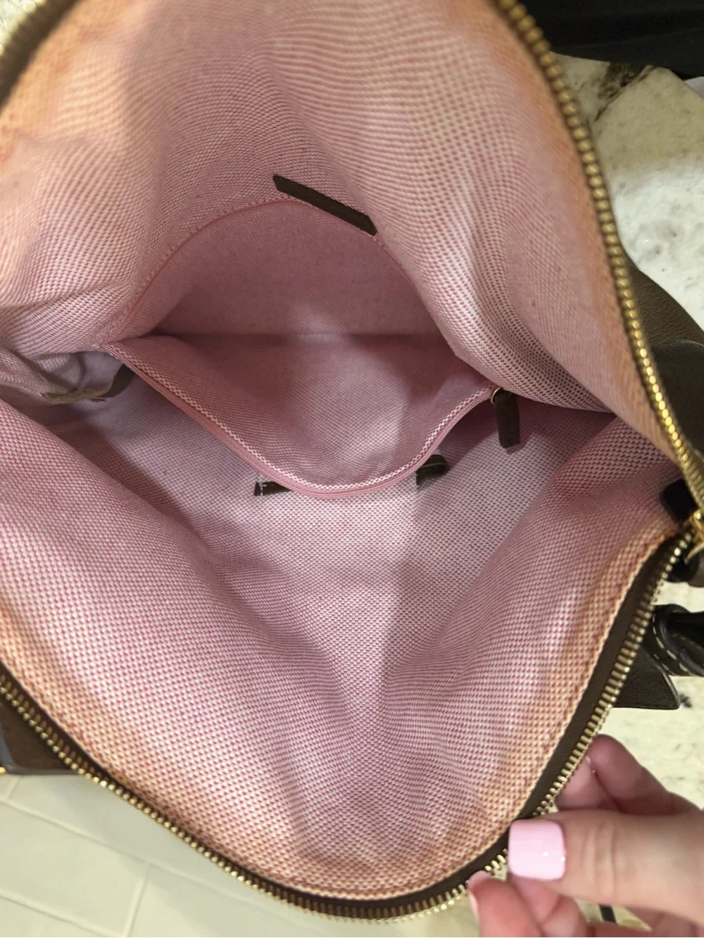 Dooney & Bourke dillen hobo bag Brown Pebbled Leather